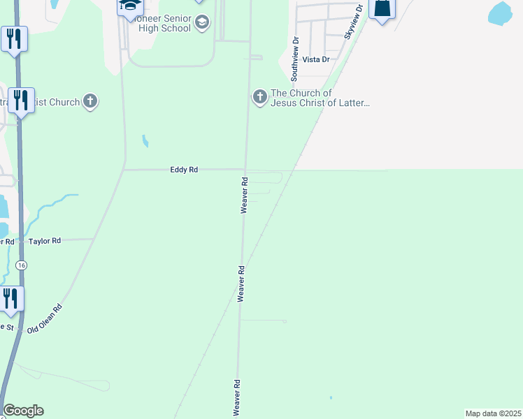 map of restaurants, bars, coffee shops, grocery stores, and more near 11910 Weaver Rd in Delevan