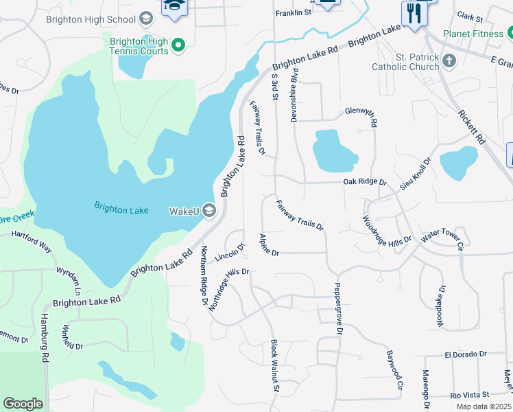 map of restaurants, bars, coffee shops, grocery stores, and more near 878 Alpine Drive in Brighton