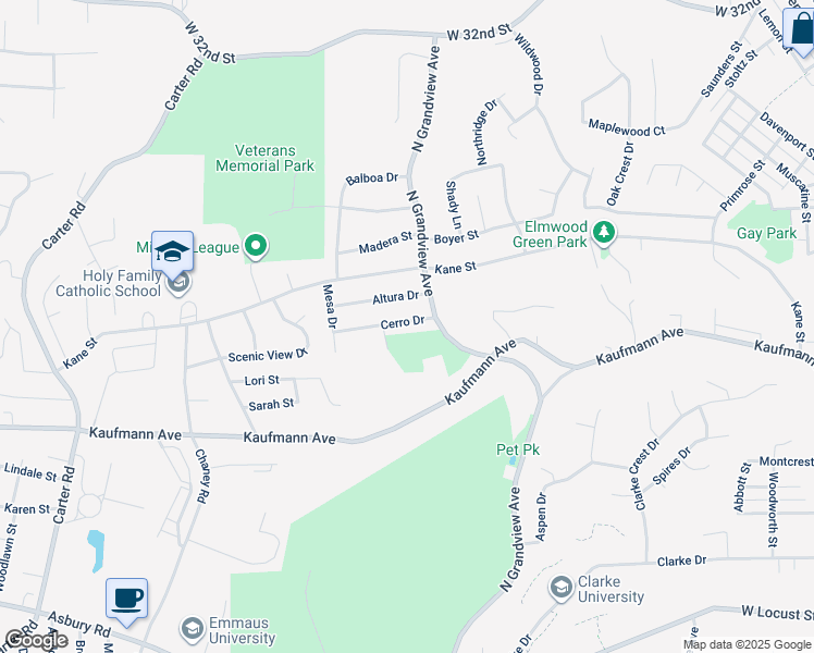 map of restaurants, bars, coffee shops, grocery stores, and more near 1180 Cerro Drive in Dubuque