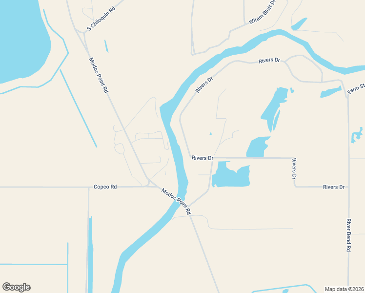 map of restaurants, bars, coffee shops, grocery stores, and more near 32306 Rivers Drive in Chiloquin