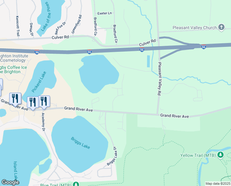 map of restaurants, bars, coffee shops, grocery stores, and more near 5959 Alan Drive in Brighton