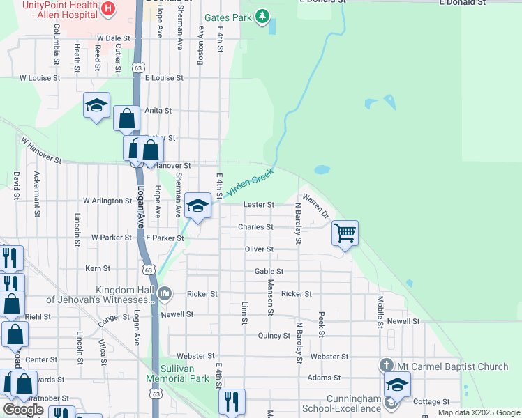 map of restaurants, bars, coffee shops, grocery stores, and more near 322 Lester Street in Waterloo