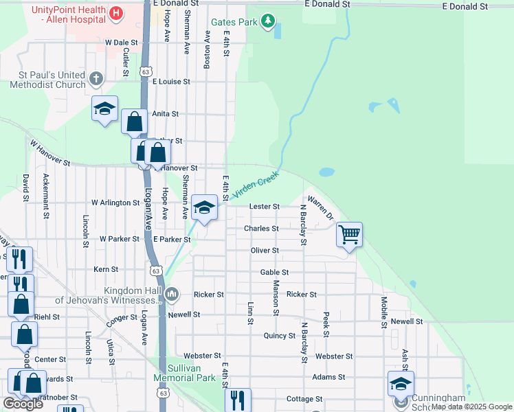 map of restaurants, bars, coffee shops, grocery stores, and more near 321 Lester Street in Waterloo