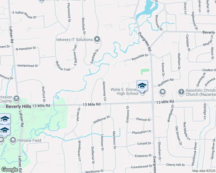 map of restaurants, bars, coffee shops, grocery stores, and more near 20730 Kennoway Circle in Beverly Hills
