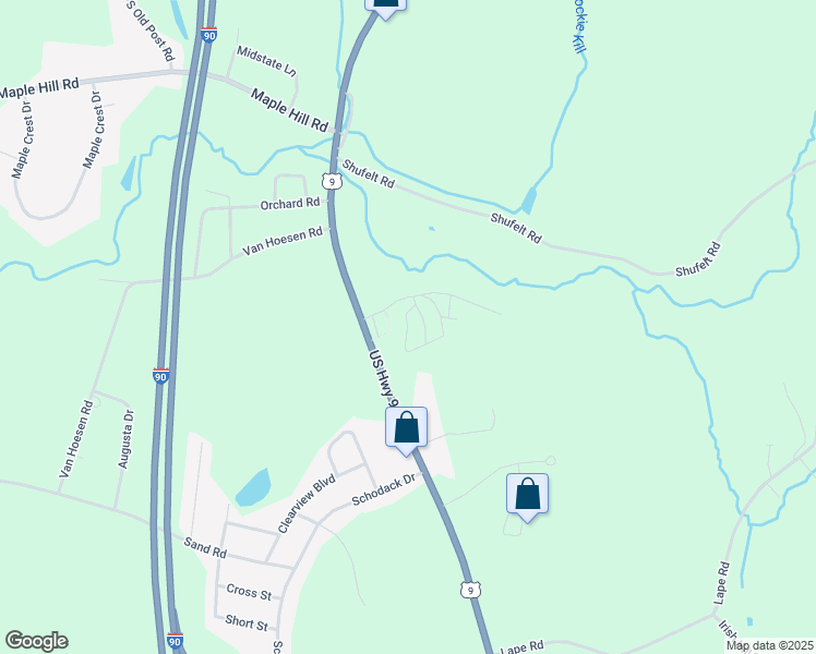 map of restaurants, bars, coffee shops, grocery stores, and more near 2 Red Robin Terrace in Castleton-on-Hudson