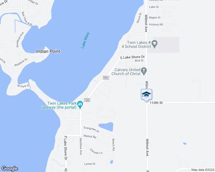 map of restaurants, bars, coffee shops, grocery stores, and more near 438 Upper Horseshoe Drive in Twin Lakes