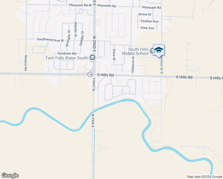 map of restaurants, bars, coffee shops, grocery stores, and more near 6 East 3600 North in Twin Falls