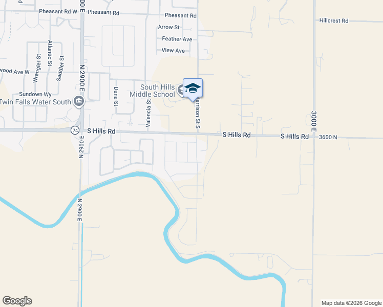 map of restaurants, bars, coffee shops, grocery stores, and more near 1725 Houston Street in Twin Falls
