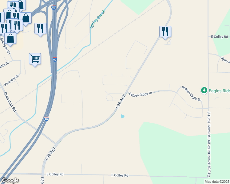 map of restaurants, bars, coffee shops, grocery stores, and more near 1612 Gateway Boulevard in Beloit