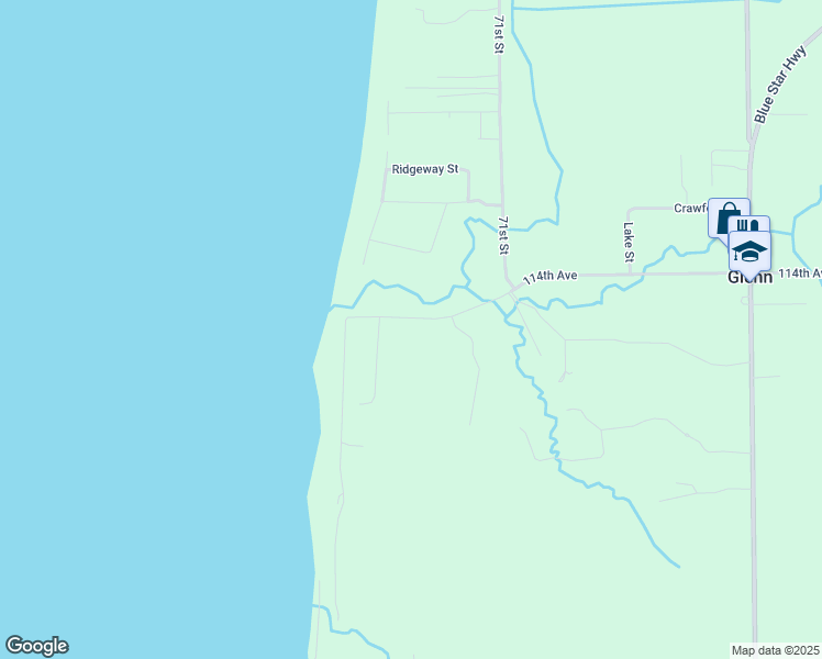 map of restaurants, bars, coffee shops, grocery stores, and more near 7136 114th Avenue in Fennville