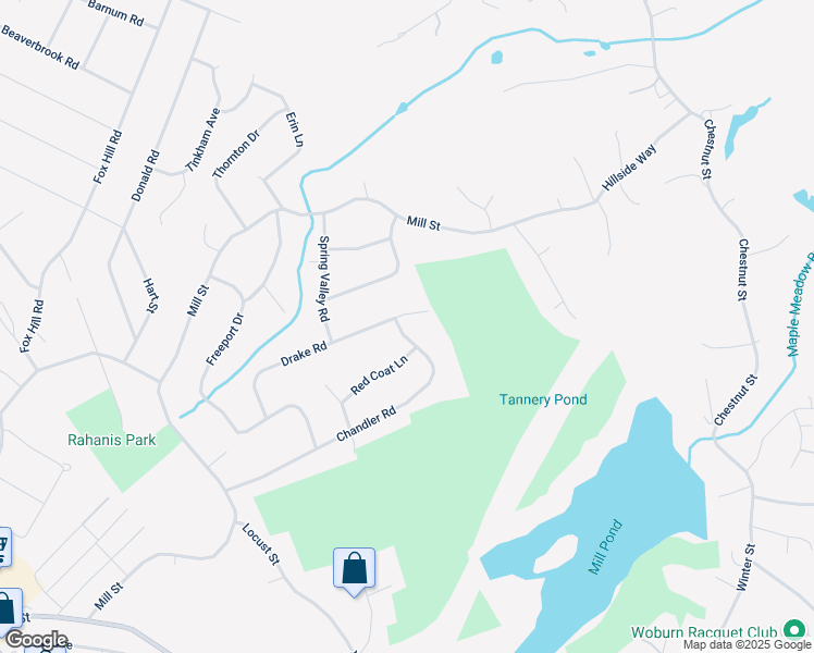 map of restaurants, bars, coffee shops, grocery stores, and more near 86 Drake Road in Burlington