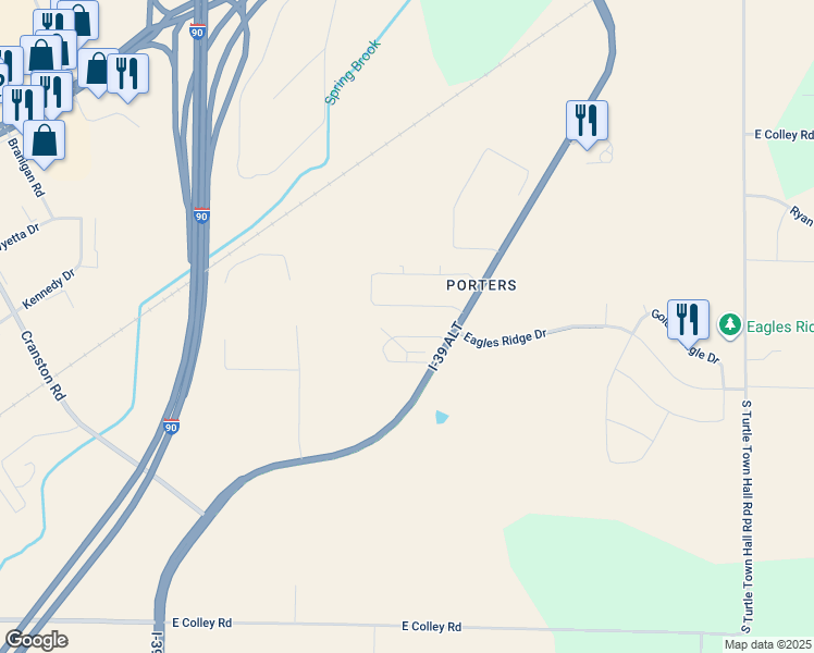 map of restaurants, bars, coffee shops, grocery stores, and more near 1612 Gateway Boulevard in Beloit