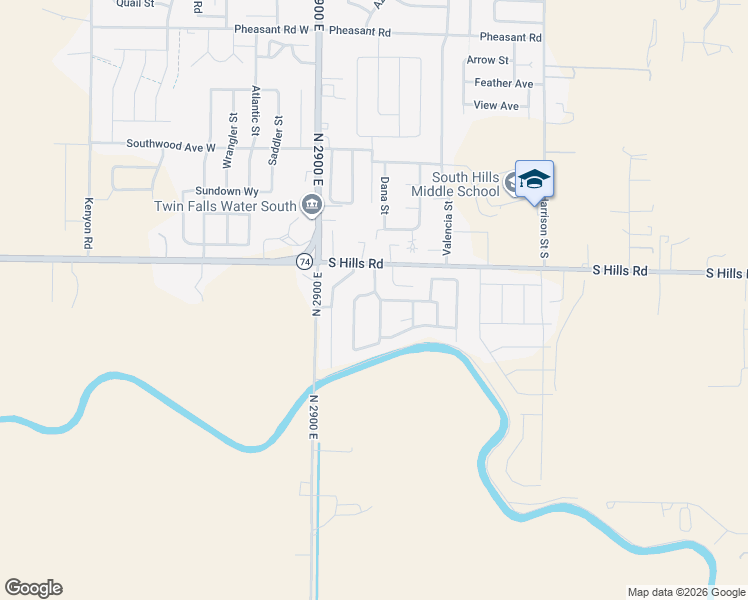 map of restaurants, bars, coffee shops, grocery stores, and more near 6 East 3600 North in Twin Falls