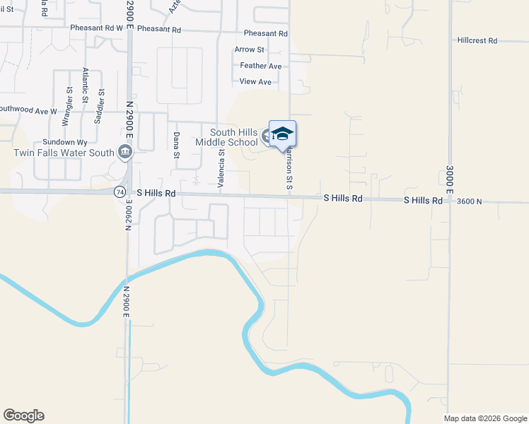 map of restaurants, bars, coffee shops, grocery stores, and more near 1725 Houston Street in Twin Falls