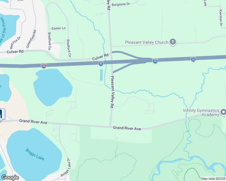 map of restaurants, bars, coffee shops, grocery stores, and more near 5827 Pleasant Valley Road in Brighton