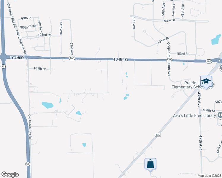 map of restaurants, bars, coffee shops, grocery stores, and more near 10635 59th Avenue in Pleasant Prairie
