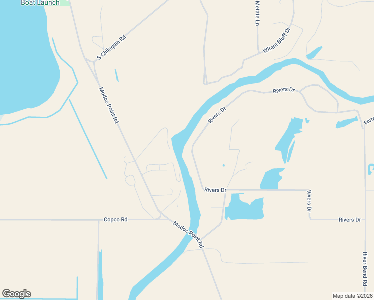 map of restaurants, bars, coffee shops, grocery stores, and more near 32542 Rivers Drive in Chiloquin