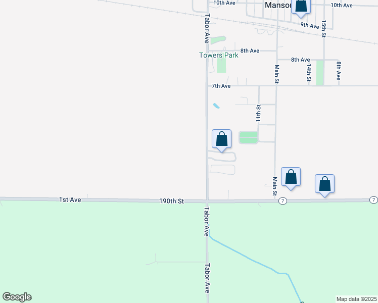 map of restaurants, bars, coffee shops, grocery stores, and more near in Manson