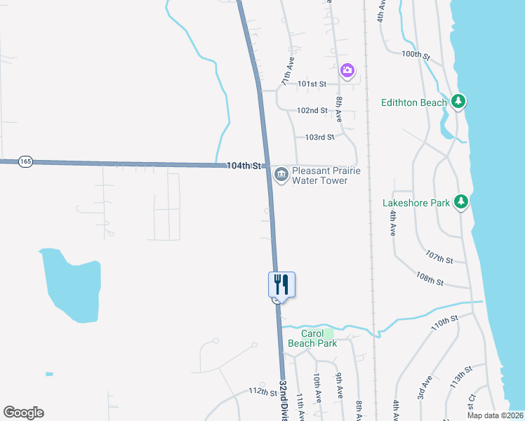 map of restaurants, bars, coffee shops, grocery stores, and more near 10528 Sheridan Road in Pleasant Prairie