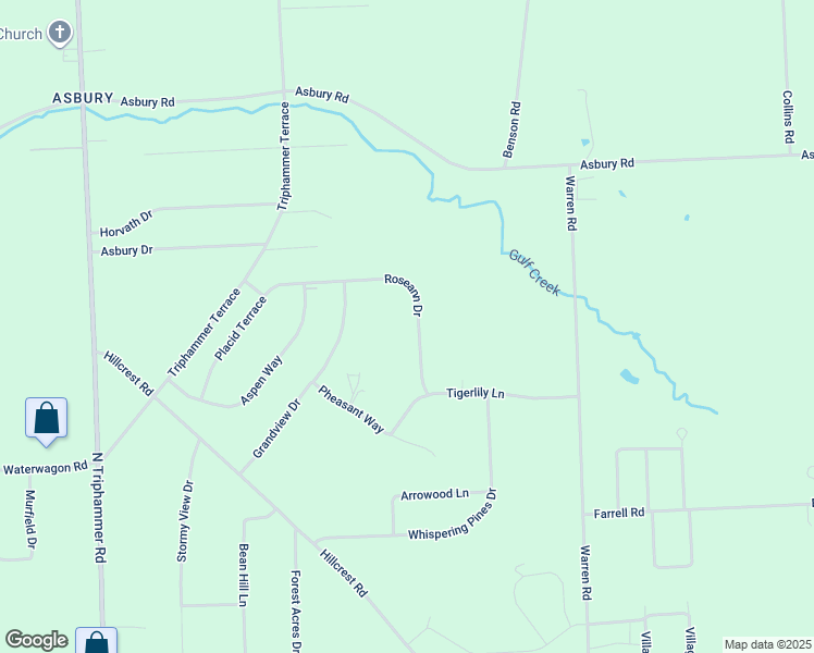 map of restaurants, bars, coffee shops, grocery stores, and more near 45 Grandview Drive in Ithaca