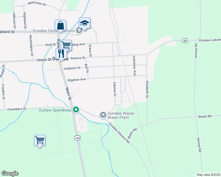 map of restaurants, bars, coffee shops, grocery stores, and more near 29 Edwina Street in Dundee