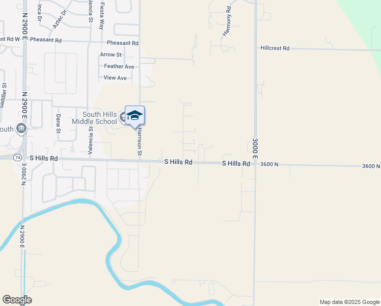 map of restaurants, bars, coffee shops, grocery stores, and more near 2972 East 3600 North in Twin Falls
