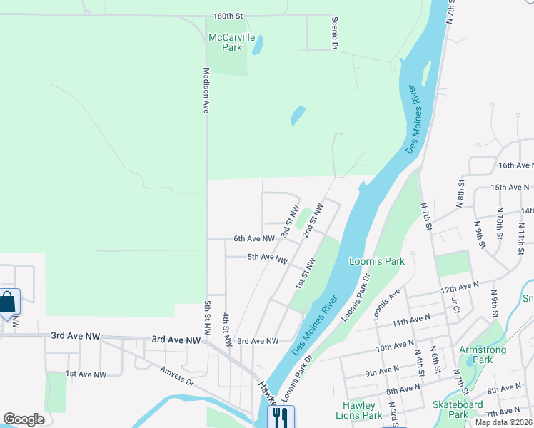 map of restaurants, bars, coffee shops, grocery stores, and more near 712 3rd Street Northwest in Fort Dodge