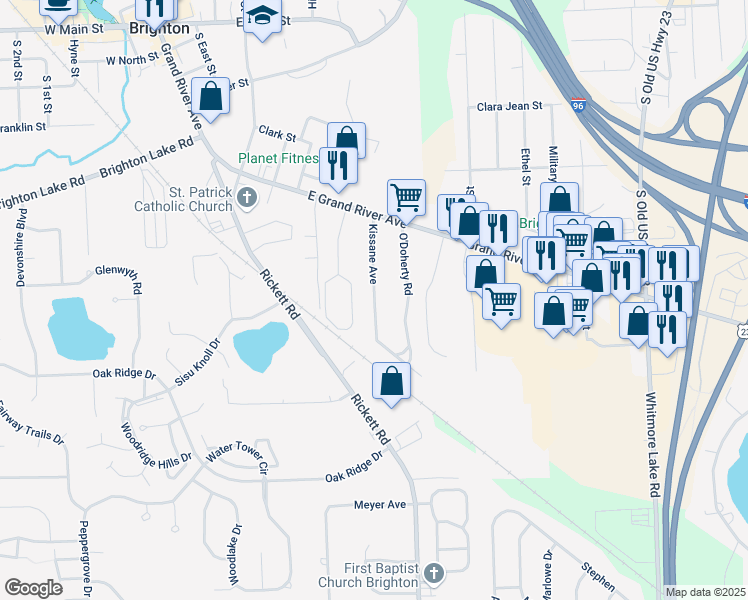 map of restaurants, bars, coffee shops, grocery stores, and more near 164 Kissane Avenue in Brighton