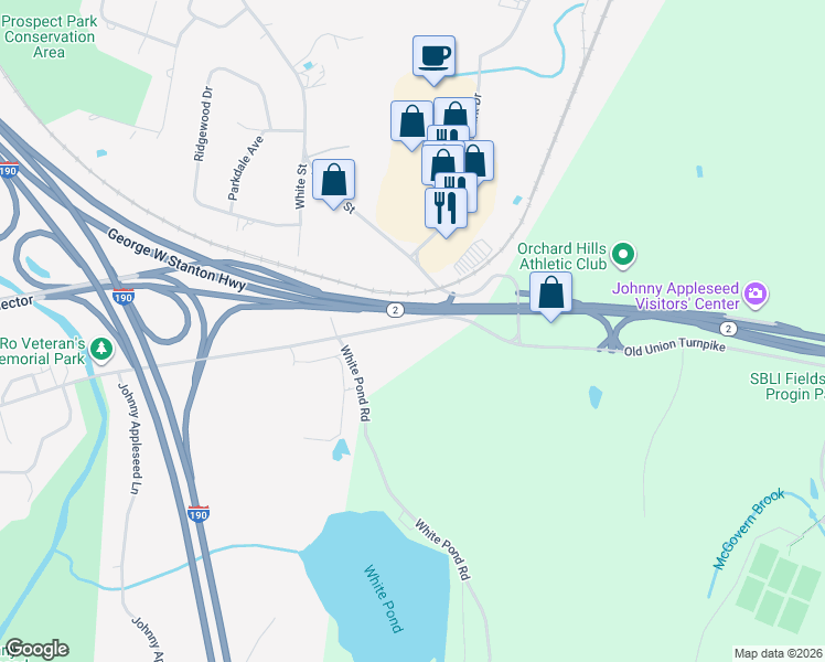map of restaurants, bars, coffee shops, grocery stores, and more near 1015 Mechanic Street in Leominster