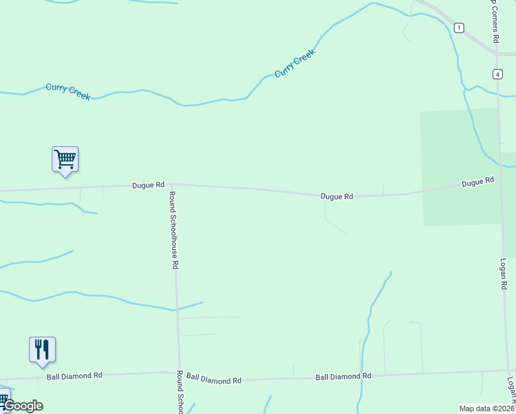 map of restaurants, bars, coffee shops, grocery stores, and more near 4040 Dugue Road in Hector