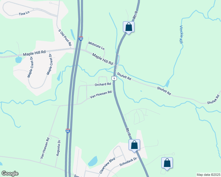 map of restaurants, bars, coffee shops, grocery stores, and more near 2 Orchard Road in Castleton-on-Hudson