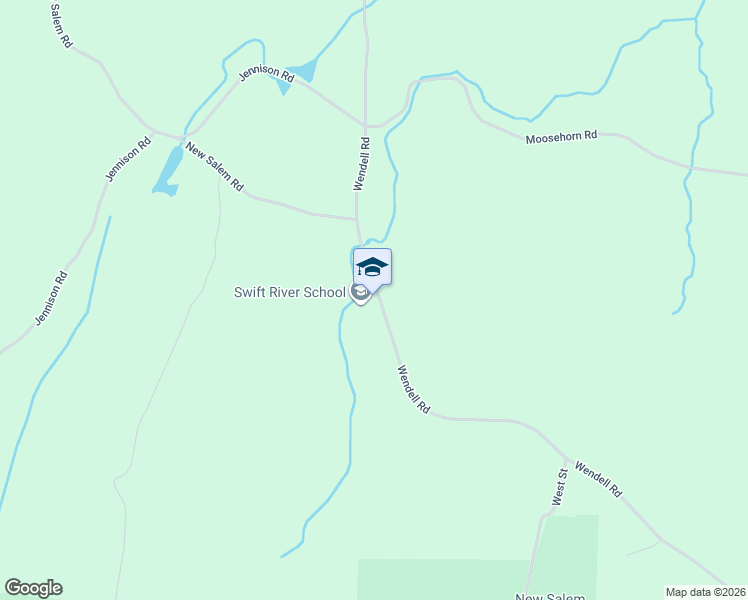 map of restaurants, bars, coffee shops, grocery stores, and more near 201 Wendell Road in New Salem