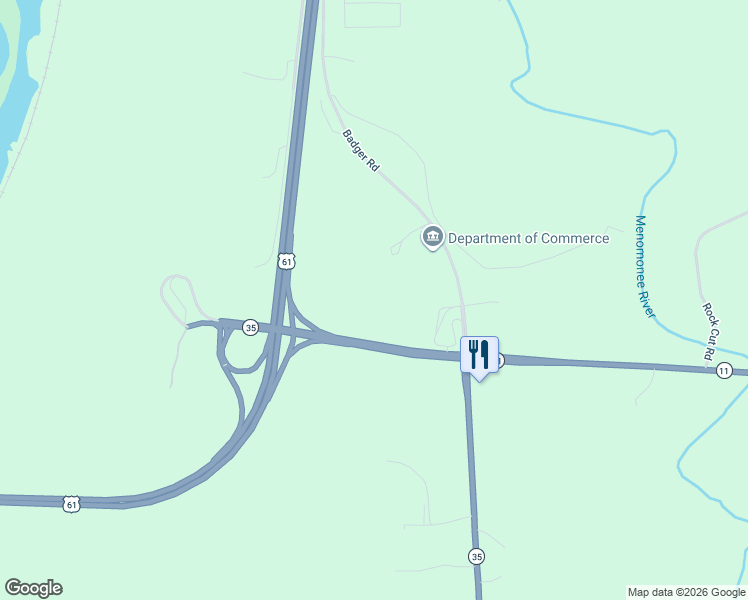 map of restaurants, bars, coffee shops, grocery stores, and more near 527 Badger Road in Hazel Green