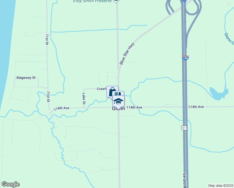 map of restaurants, bars, coffee shops, grocery stores, and more near in Glenn