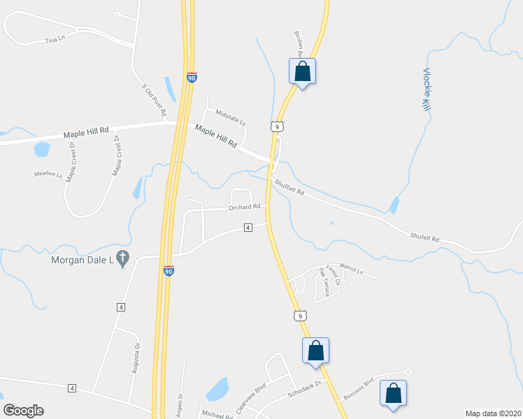 map of restaurants, bars, coffee shops, grocery stores, and more near 2 Orchard Road in Castleton-on-Hudson