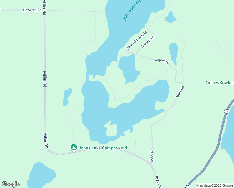 map of restaurants, bars, coffee shops, grocery stores, and more near 6544 Woods Trail Drive in Delton