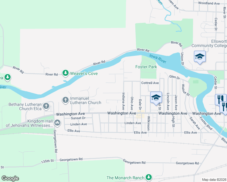 map of restaurants, bars, coffee shops, grocery stores, and more near 2010 Beaver Avenue in Iowa Falls