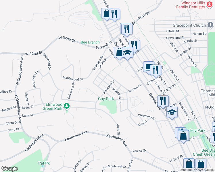 map of restaurants, bars, coffee shops, grocery stores, and more near 403 Primrose Street in Dubuque