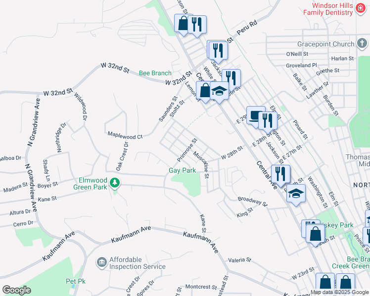 map of restaurants, bars, coffee shops, grocery stores, and more near 403 Primrose Street in Dubuque