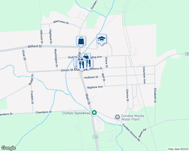 map of restaurants, bars, coffee shops, grocery stores, and more near 16 Hollister Street in Dundee