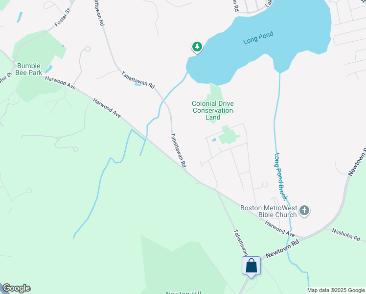 map of restaurants, bars, coffee shops, grocery stores, and more near 184 Tahattawan Road in Littleton
