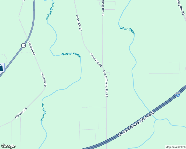 map of restaurants, bars, coffee shops, grocery stores, and more near 12061 Forestville Road in Silver Creek