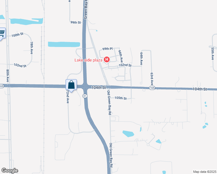 map of restaurants, bars, coffee shops, grocery stores, and more near Hwy 165 & Old Green Bay Rd in Pleasant Prairie