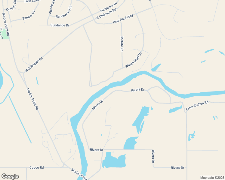 map of restaurants, bars, coffee shops, grocery stores, and more near 32928 Rivers Drive in Chiloquin