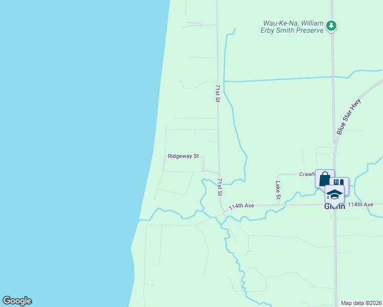 map of restaurants, bars, coffee shops, grocery stores, and more near 7129 Ridgeway Street in Fennville