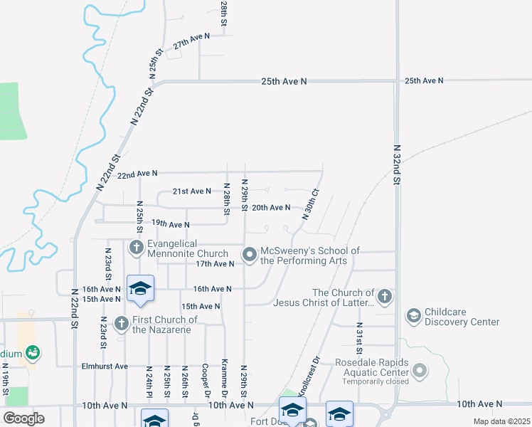 map of restaurants, bars, coffee shops, grocery stores, and more near 2980-2998 19th Avenue North in Fort Dodge