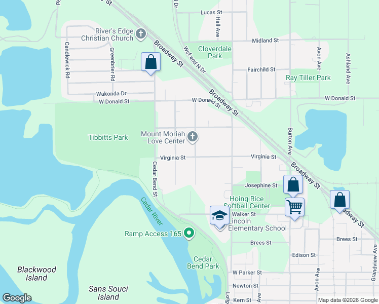 map of restaurants, bars, coffee shops, grocery stores, and more near 245 Normandy St in Waterloo