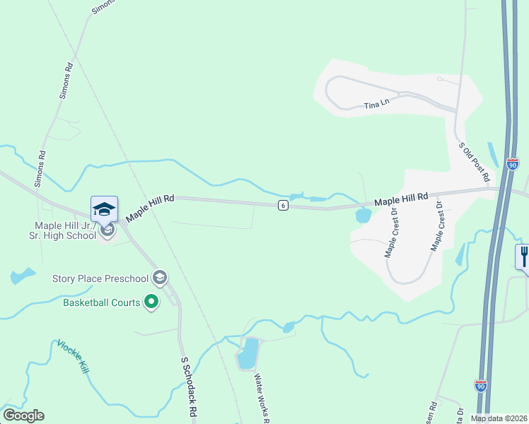 map of restaurants, bars, coffee shops, grocery stores, and more near 1354 Maple Hill Road in Castleton-on-Hudson