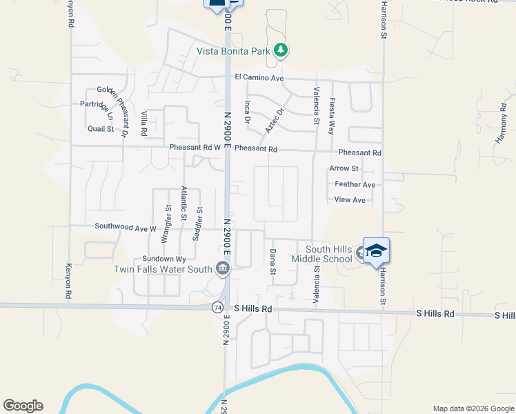 map of restaurants, bars, coffee shops, grocery stores, and more near 1453 Jump Street in Twin Falls