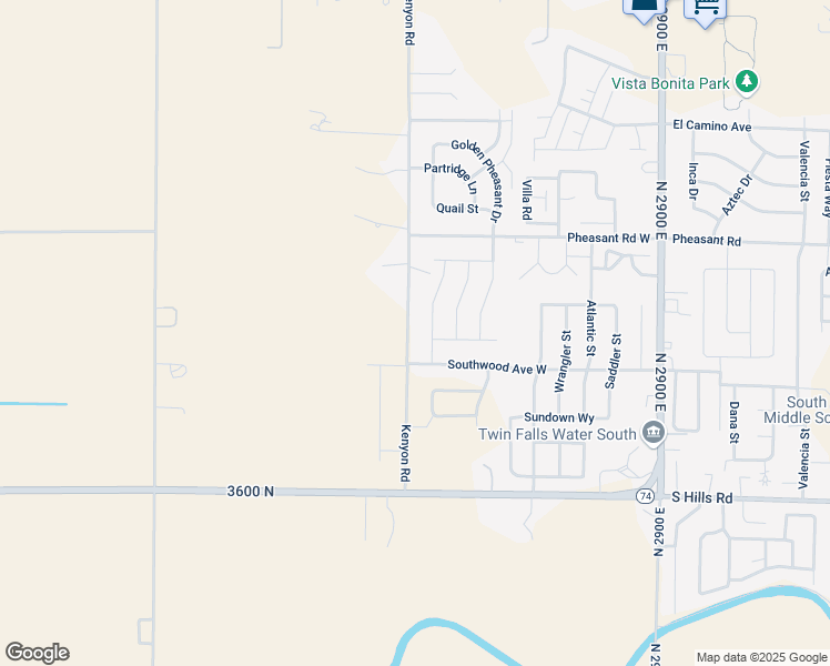 map of restaurants, bars, coffee shops, grocery stores, and more near 1443 Kenyon Road in Twin Falls